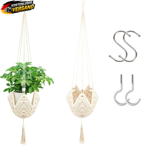 2er makramee blumenampel set - makramee,