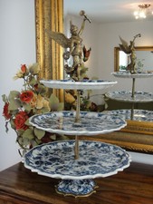 Luxus Etagere Porzellan Bronze Etagerie Antik Jugendstil Tortenständer Edel NEU