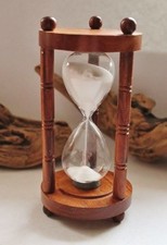 Maritime Deko Sanduhr 15,5 x Ø: 8,5 cm ca. 15 min aus Holz