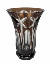 WMF Kristallglas Vase Mokka Schokolade, vintage 1980er