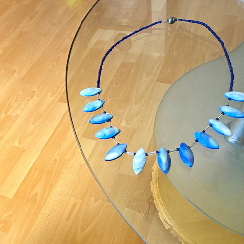 Halskette collier blaue - halskette,