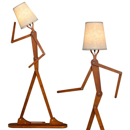 Stehlampe holz stehleuchte - stehlampe,