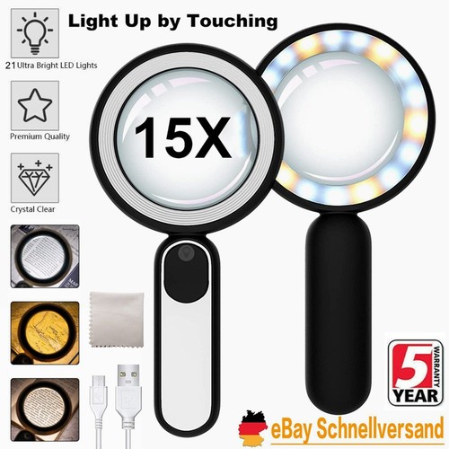 Lupe mit licht - 21leds, fach