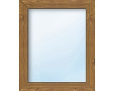 ARON Basic+ Kunststofffenster 1 Flügelig (Dreh-Kipp) 75x135 cm Golden Oak DIN Re