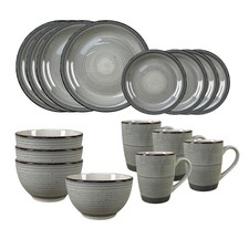 Geschirrset 16-teilig grau