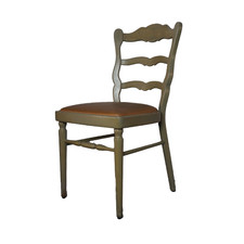 Spahn (Stadtlohn) Stuhl Holzstuhl mit Sitzfläche aus Kunstleder Vintage-Look