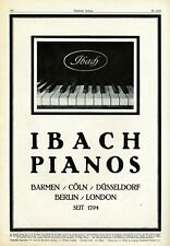 Ibach Piano Barmen XL Reklame 1923 Klavier Werbung
