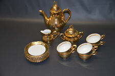 Porzellan Manufaktur ORENZ Bavaria Mocca-Sevice - 6 Personen - Gold