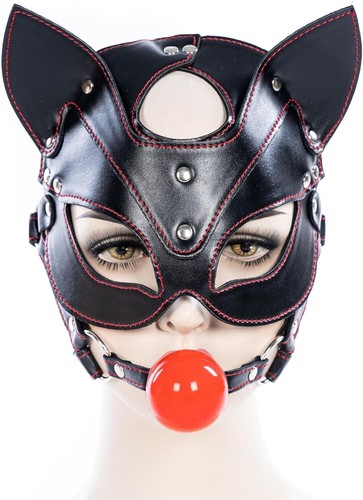 Leder bondage maske silikon - maske,