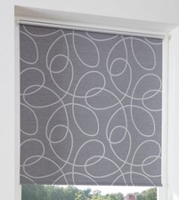 Klemmfix Rollo grau gemustert Sonnenschutzrollo Klemmrollo Circle Thermorollo