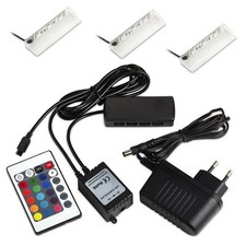 3er Set RGB-LED Glasbodenbeleuchtung Glaskantenbeleuchtung Glasbodenleuchte