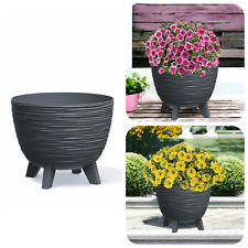 Blumenschale mit Füßen Kräutertopf Übertopf Blumentopf Schale bis 40cm Anthrazit