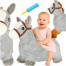 GUMMI-SPRINGGERSTAB FÜR KINDER ZUM SPRINGEN PFERD MIT WEICHEM BEZUG PUMPE