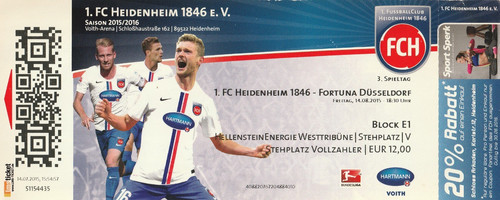 Ticket heidenheim 1846 - 1.,