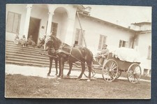 1478 Soldat in Uniform auf Pferdekutsche historische Postkarte
