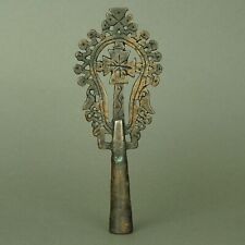 Äthiopien: Seltenes Kupfer-Vortragekreuz, christliches Afrika, koptisch orthodox