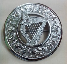 Fly Plaid Brosche Irisch Harfe Emblem Silber Finish3 "/ Schärpe & Pins