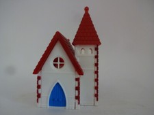 Miniatur Haus " Weiße Kirche mit roten Dach - ca 55 mm
