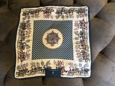 Thomas Rath Tuch Schal *Seide *Blau Weiß Rot Logo Punkte Pferde NEU*TOP*