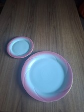  Essteller in Rosa-Goldrand