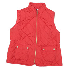 ST JOHNS BAY Damen rote Steppjacke mit Reißverschluss L Polyestermischung Freizeit Oberbekleidung