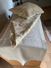 Scantex Leinen Tischläufer 1,50x 65 cm u. 2 Kissenbezüge 48 x 48 cm