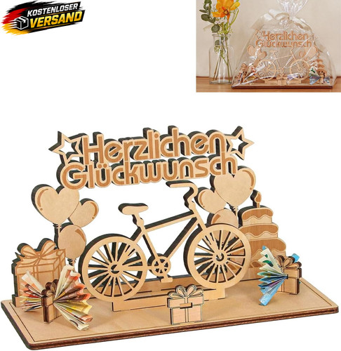 Holz fahrrad geldgeschenk - fahrrad, diy