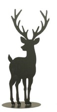 dekorativer Deko-Hirsch Hirschfigur als flache Silhouette aus Metall in schwarz