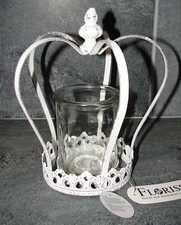 Windlicht "Krone" Metall Glas