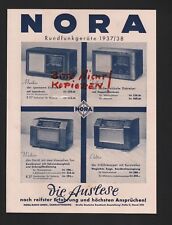 BERLIN-CHARLOTTENBURG, Werbung 1937, Nora-Radio GmbH Rundfunkgeräte