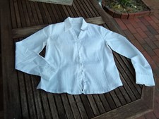 Gläser süße 80er Vintage Bluse Hemd Biesen Rüsche weiß BW-Mischung M 38/40
