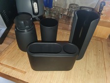 Bad Assessoirs 4 tlg. Keramik/Kunststoff Seifenspender/Becher/Organizer,Wattepad