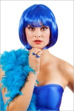 Blaue Damen Bob Perücke /