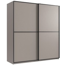 Schwebetürenschrank - saharagrau matt - 180 cm Kleiderschrank Schrank