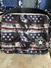 Converse Messenger Bag, Laptoptasche, Umhängetasche, Schultasche mit amerikanischer Flagge