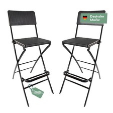 Barhocker mit Lehne, klappbare Barstühle als 2er Set, Küchenhocker