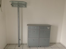 Wandgarderobe  mit Uno Schuhschrank 2 teilig, Silber, gebraucht