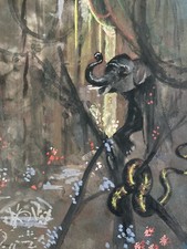 Sehr Schönes Gouache Gemälde