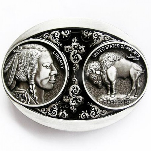 Buckle indianer usa - buckle, bison-