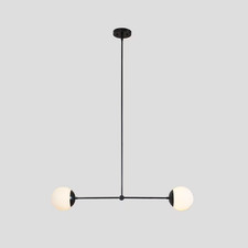 Zwei Kugel Leuchte Linear