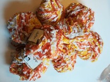 375 g  + 196 g sofie rico design orange gelb weiß und türkis weiß gelb Wollpaket