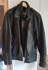 Gefütterte Lederjacke Superdry Herren XL, Echtleder, Winter, schwarz, sehr gut