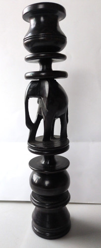 Ebenholz figur kerzenhalter - ebenholz,