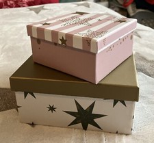 #254# 2er Set Geschenkbox Geschenkkarton Weihnachten Sterne