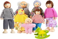 Holz puppenhaus puppenfamilie - puppenhaus,