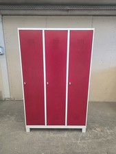 C+P Metallspind 3 große Abteile rot grau 120cm breit abschließbar