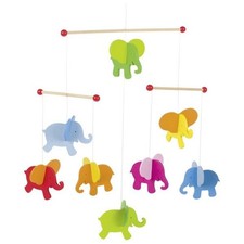 Goki Mobile Elefanten Holz Babybett Kinderbett Babyzimmer Bettspiel einschlafen