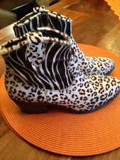 Stiefeletten Animalprint Zebra