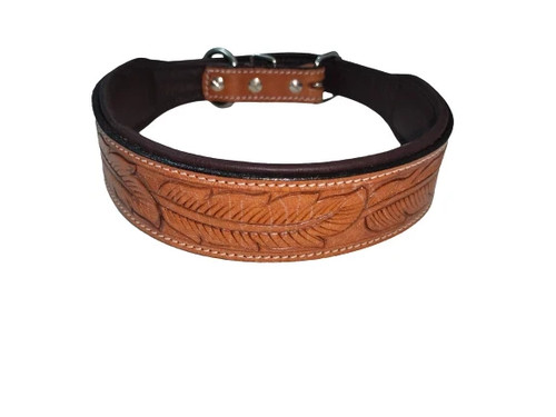 Breites leder hundehalsband - leder,