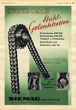 Siemag Stahl Gelenkketten Dahlbruch XL Reklame 1951 Werbung Ketten Förderketten